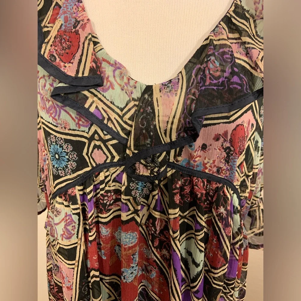 NWOT Free People Women's Black Combo Multi Color Carmella Printed Maxi Dress -XS - Picture 12 of 16